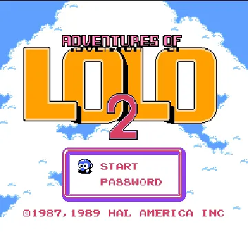 Adventures of Lolo 2 (USA) (Virtual Console) screen shot title